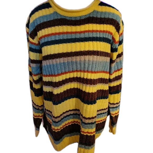 Denim & Co. Sweater Size L Stripe Long Sleeve Pullover - Picture 1 of 6
